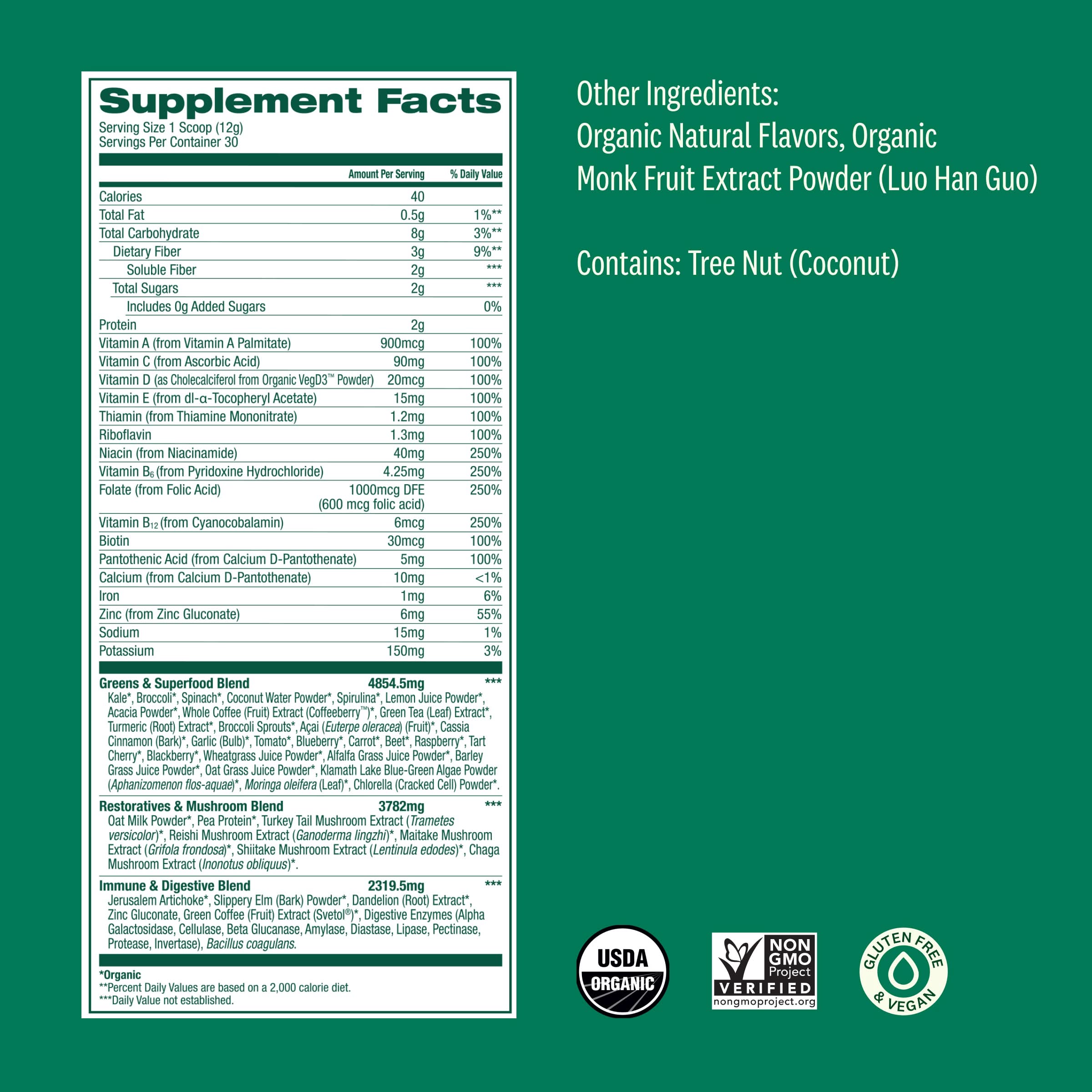 Organic Greens Powder